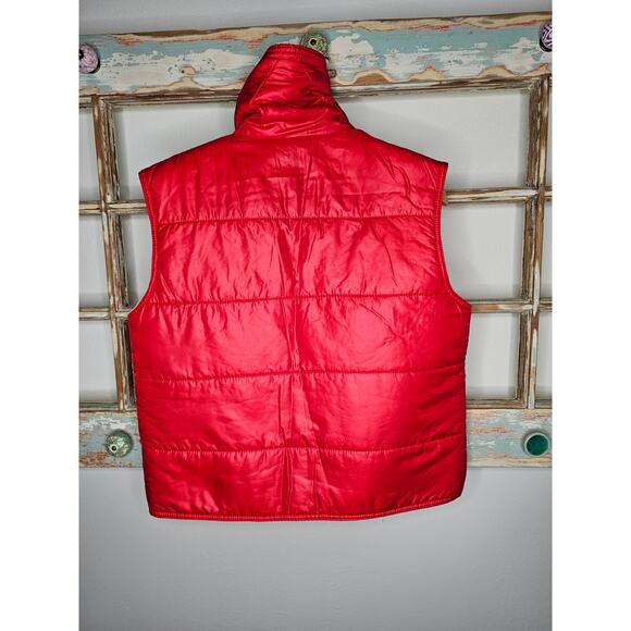 Vintage Sea & Ski Red Doublebreasted Puffer Gold Hardware Size Large - Picture 8 of 14